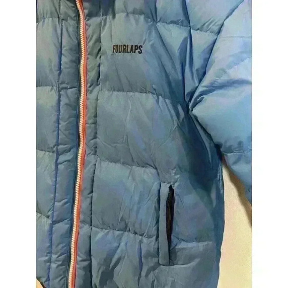 Women Polar Quilted Sherpa Jacket Navy/Cornflower Size Medium. Reversible, Warm, - Picture 9 of 12